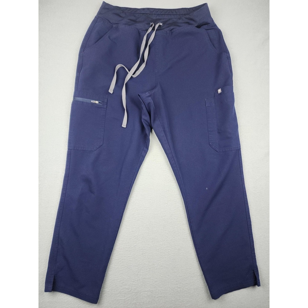 FIGS Scrub Set Womens L Blue Technical Collection Casma V Neck Top Cargo Pants - Picture 10 of 16